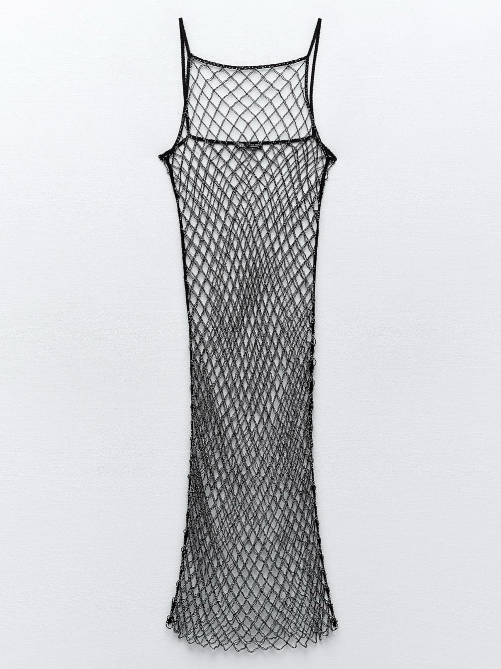Zara Black Net Beaded Swim Coverup